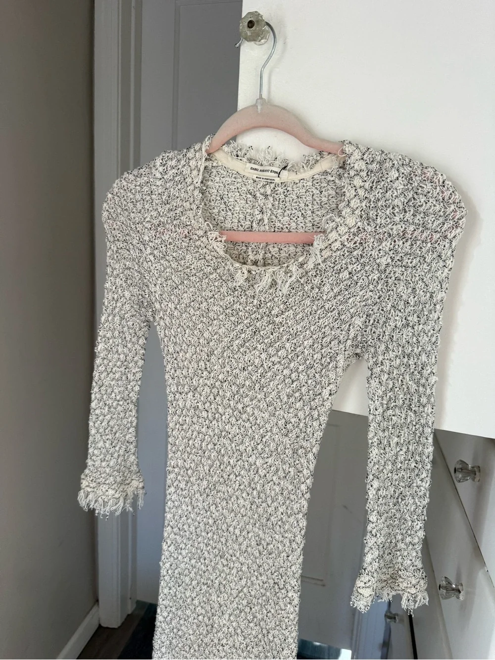 Isabel Marant Cream Knit Long Sleeve Maxi Dress - Picture 2 of 7